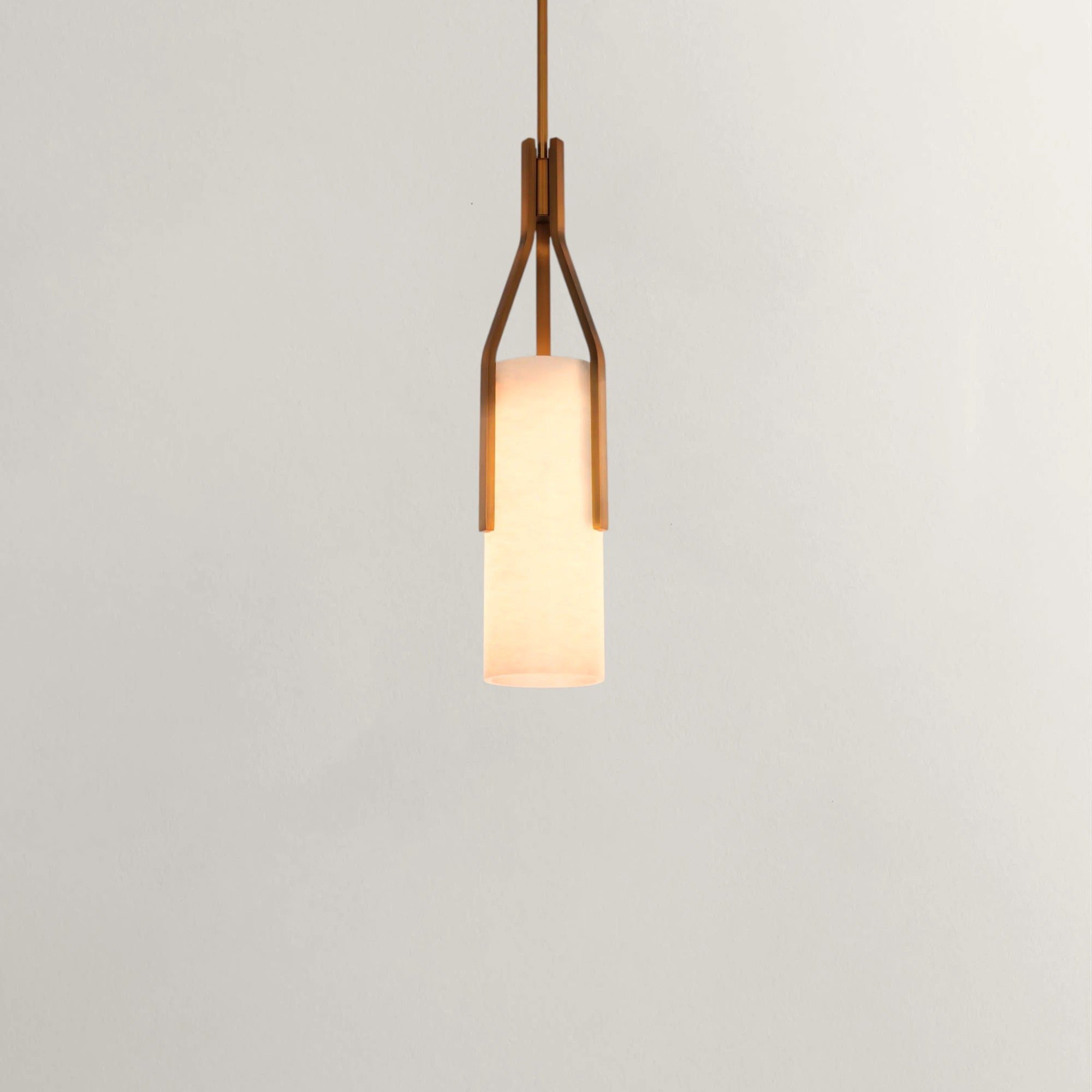 Rayins Alabaster Cylinder Claw Pendant