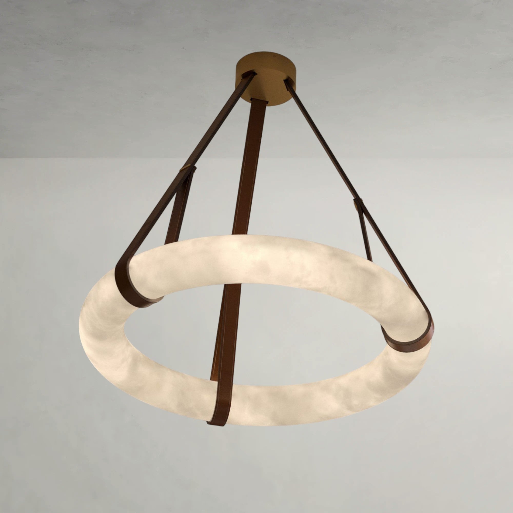 Calviro Leather Round Chandelier