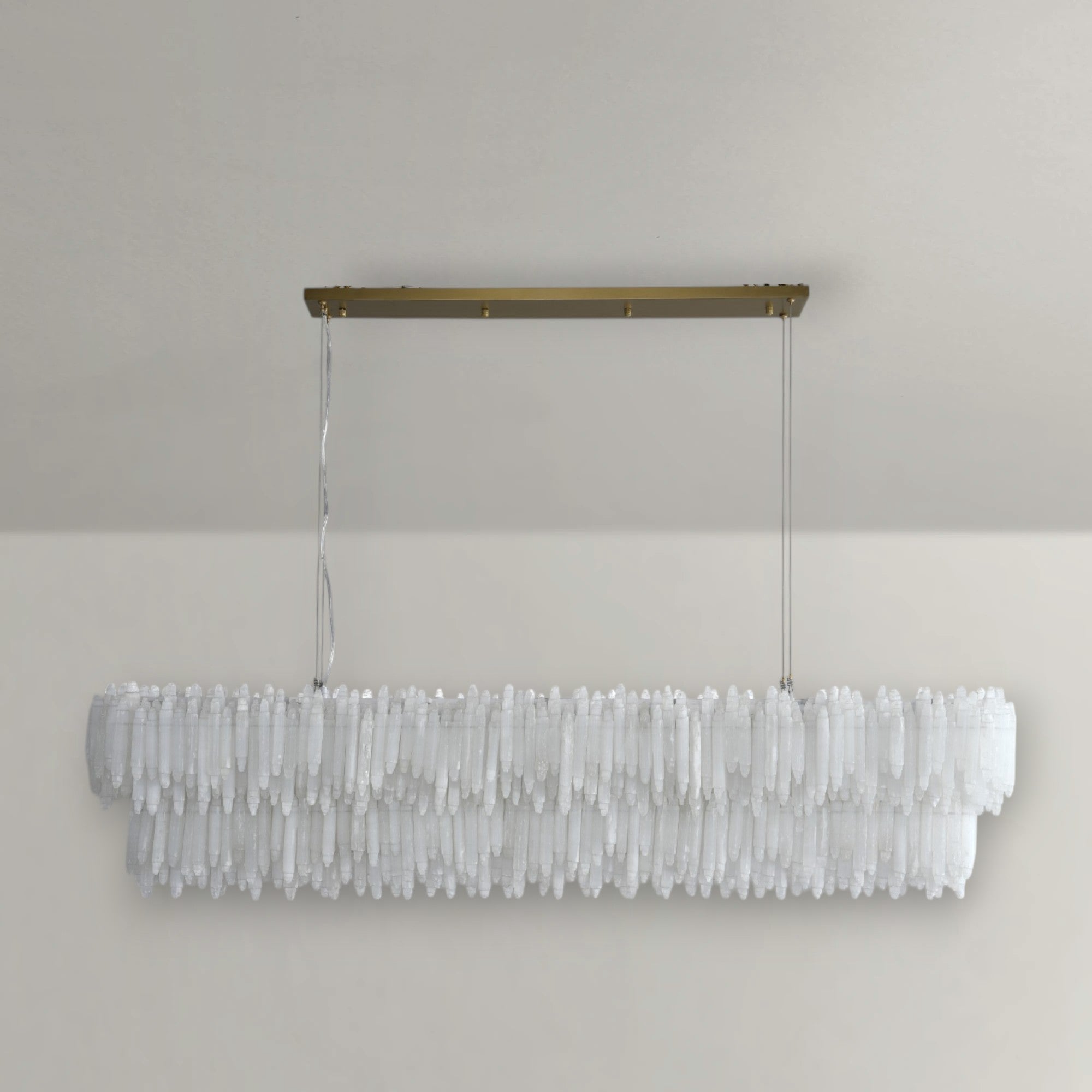 Crystalline Gypsum Layer Rectangular Chandelier