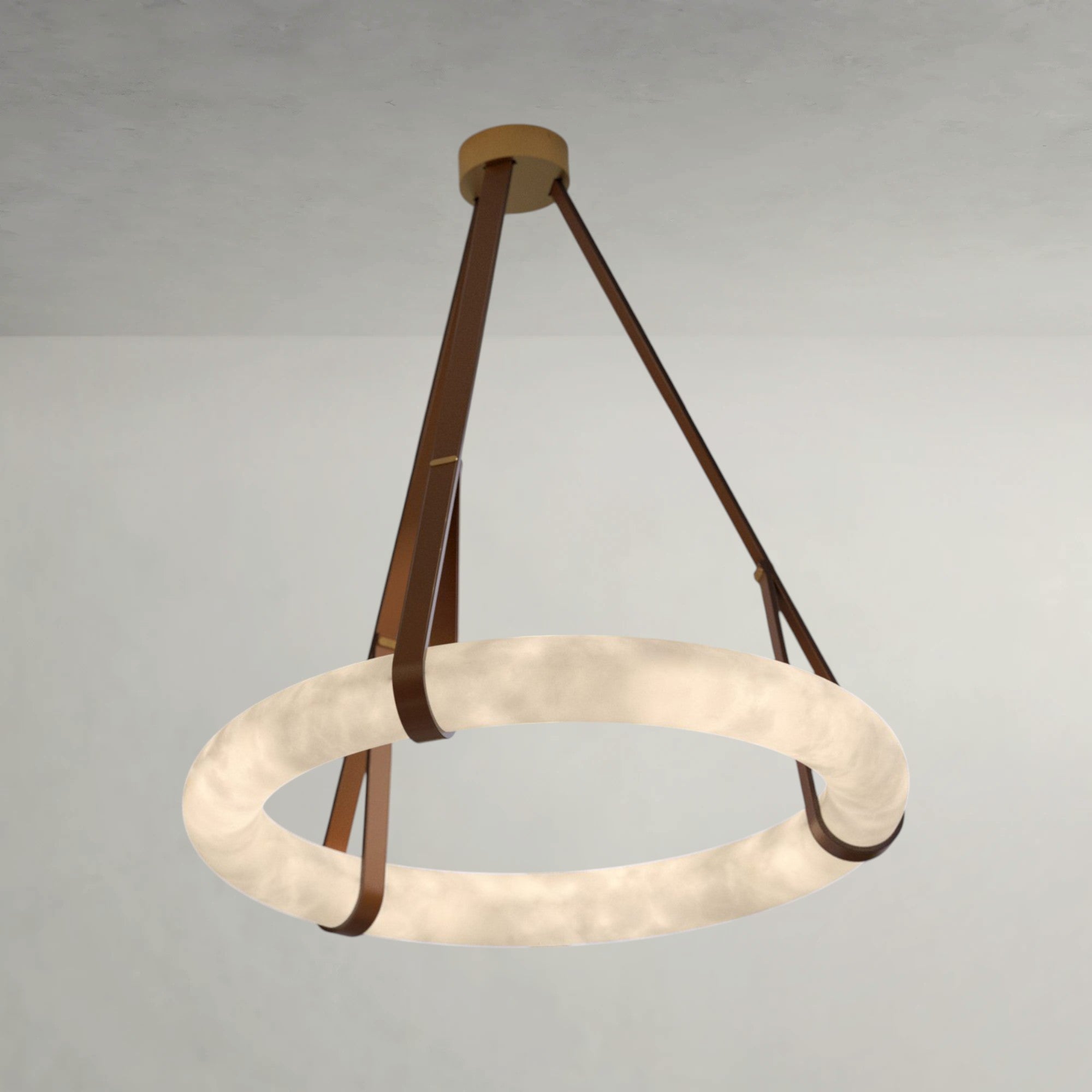 Calviro Leather Round Chandelier