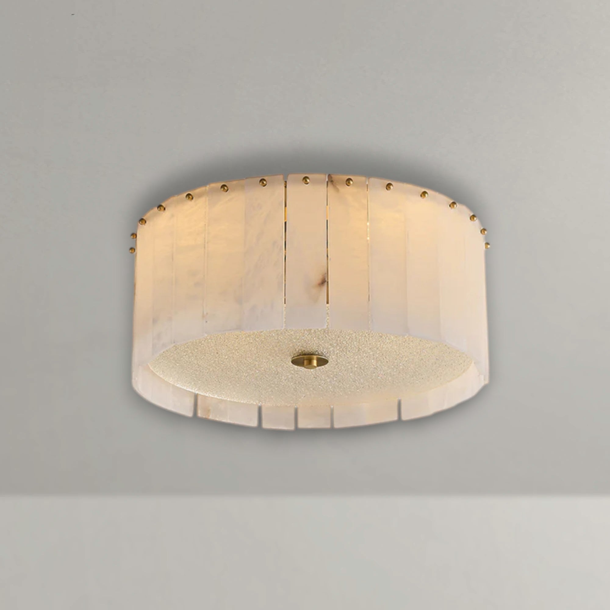 Panel Drum Alabaster Flush Mount