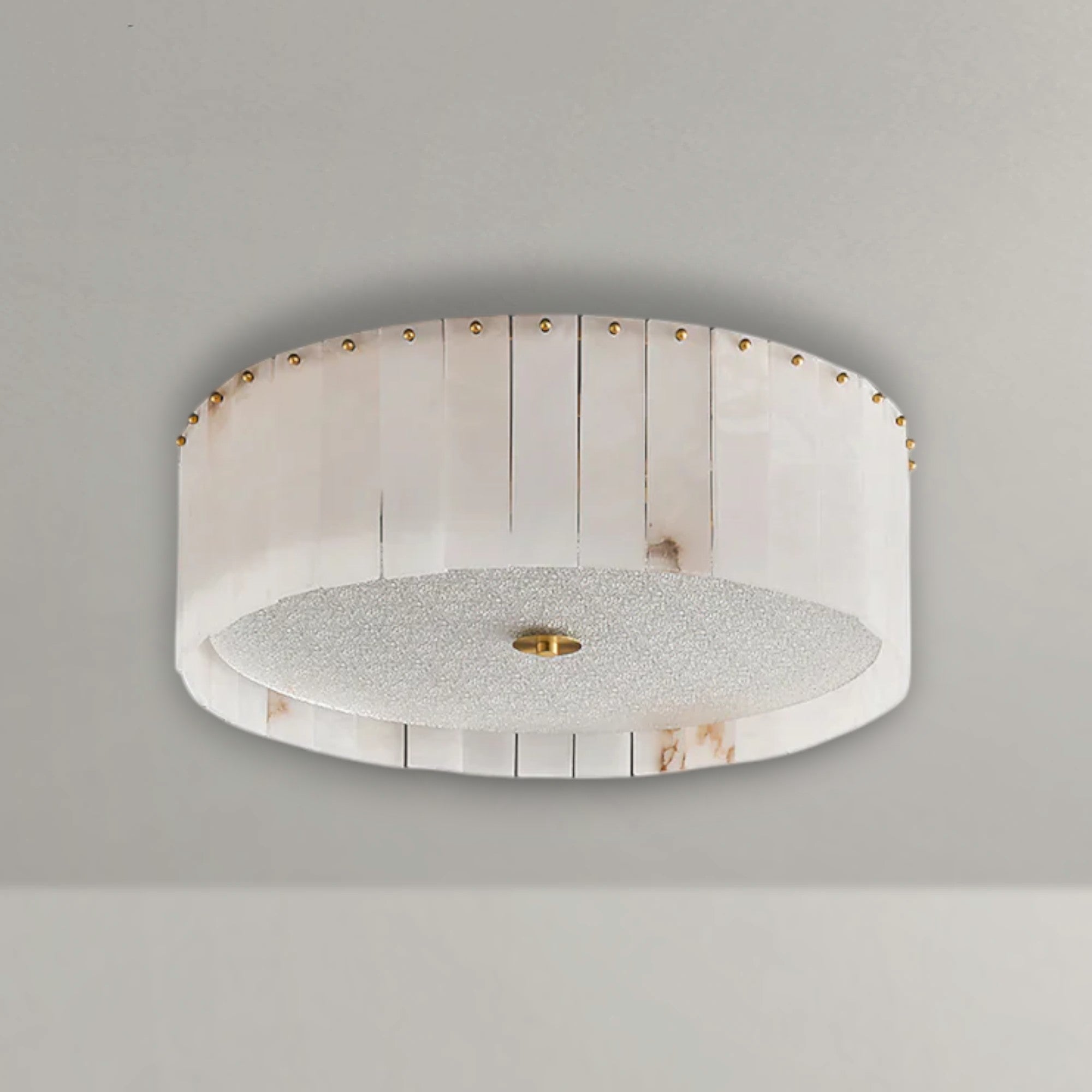Panel Drum Alabaster Flush Mount