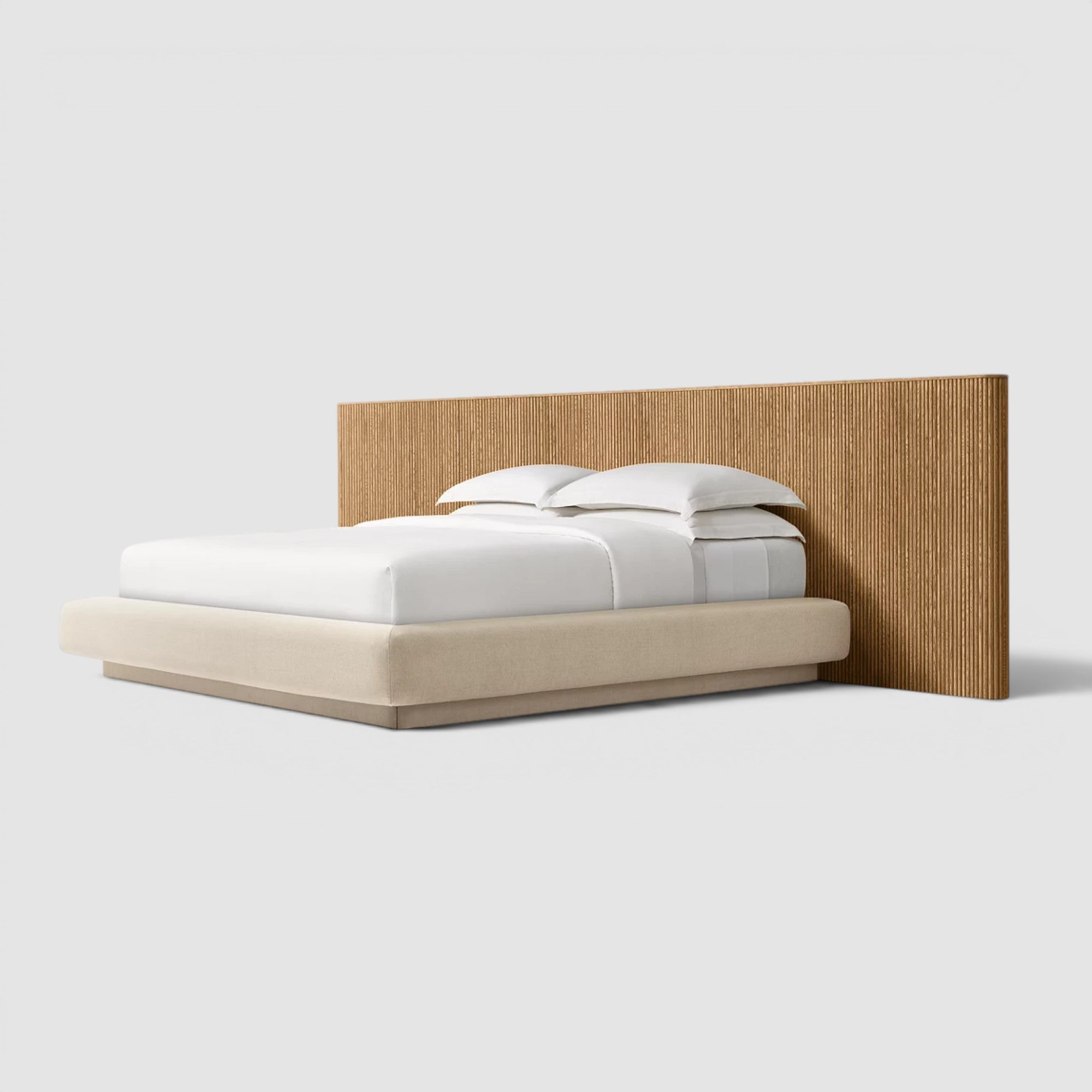Mulhollan Wide Extended Panel Bed with Fabric Base