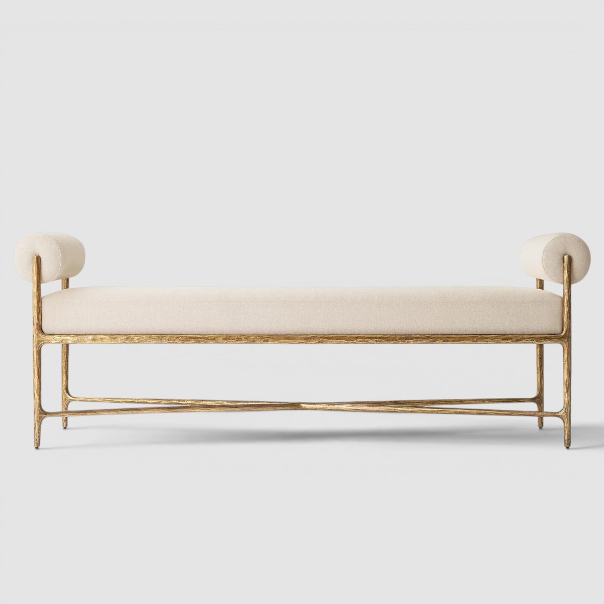 Thadius Fabric Double-Bolster End-of-Bed Bench