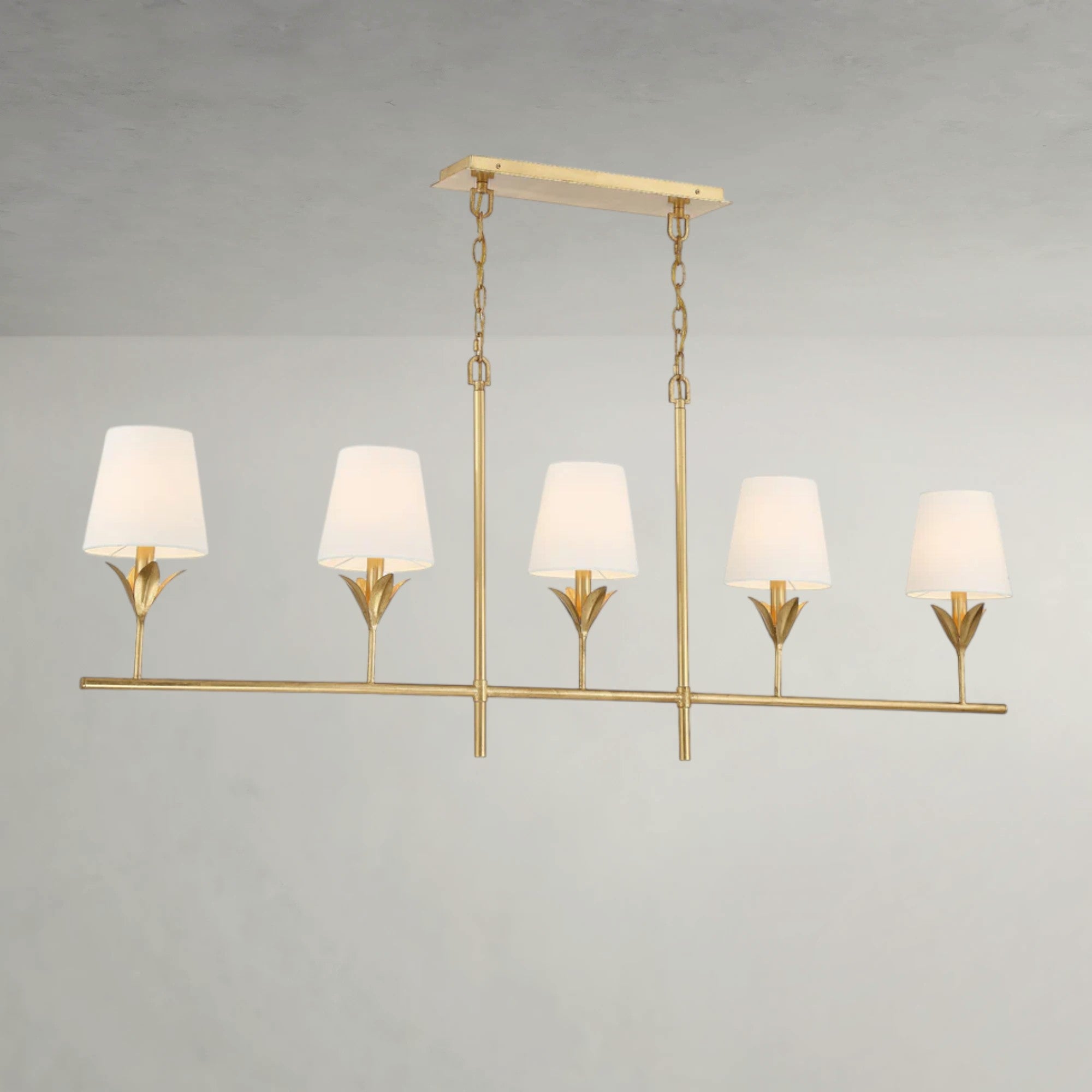 Aurelia Vine Fabric shade Linear Chandelier