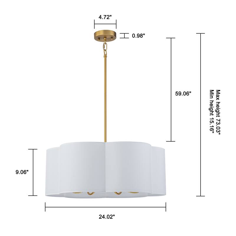 Drum Fabric Shade Chandelier
