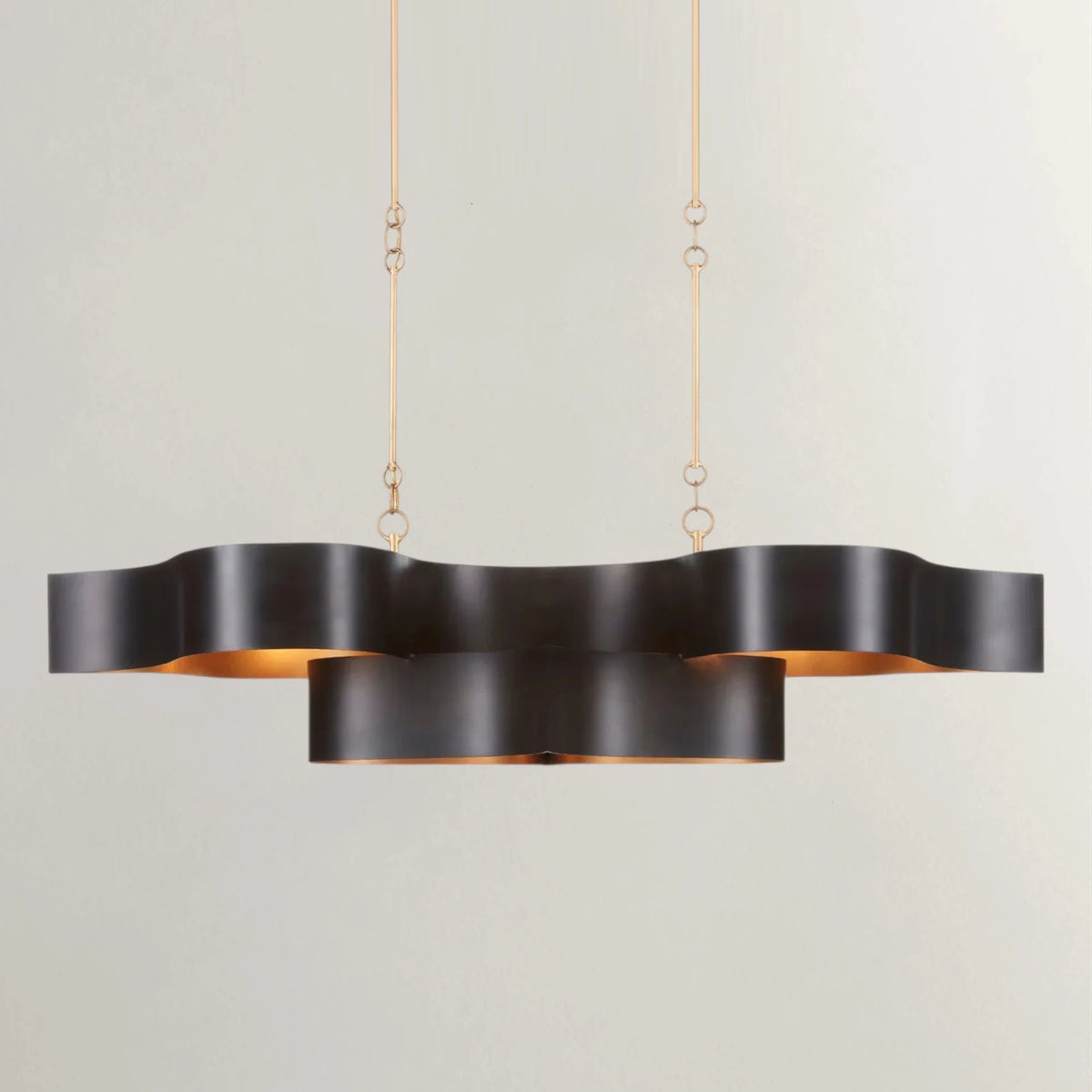 Metal Lotus Linear Chandelier