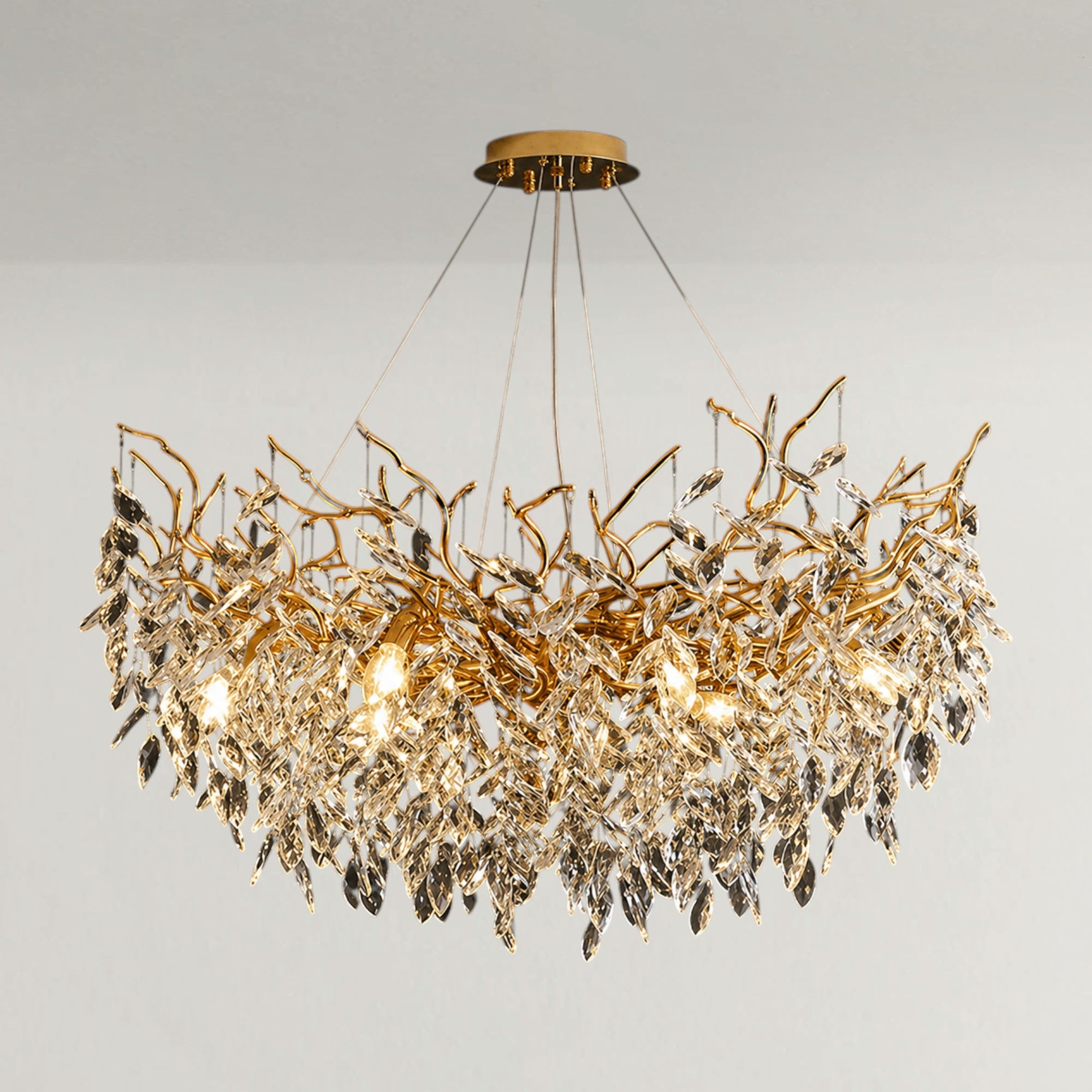 Crystal Leaf Branch Chandelier