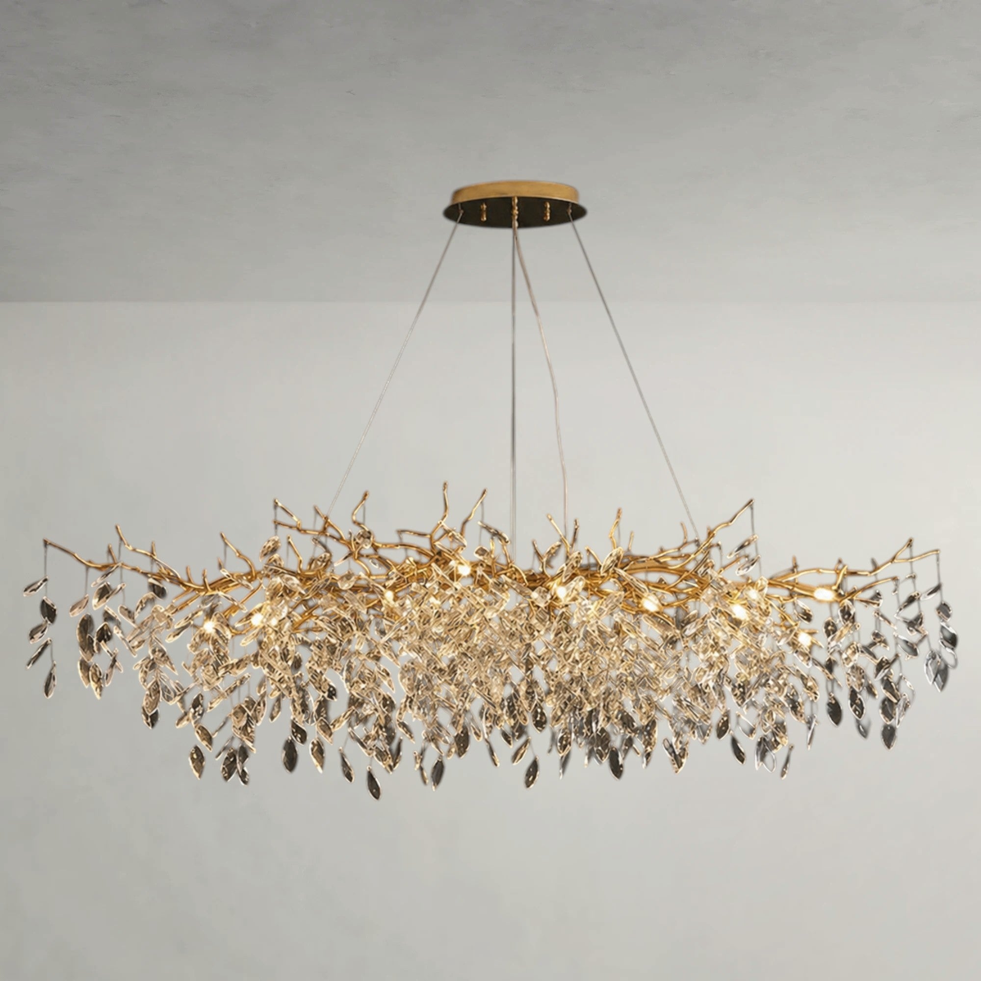 Crystal Leaf Branch Chandelier