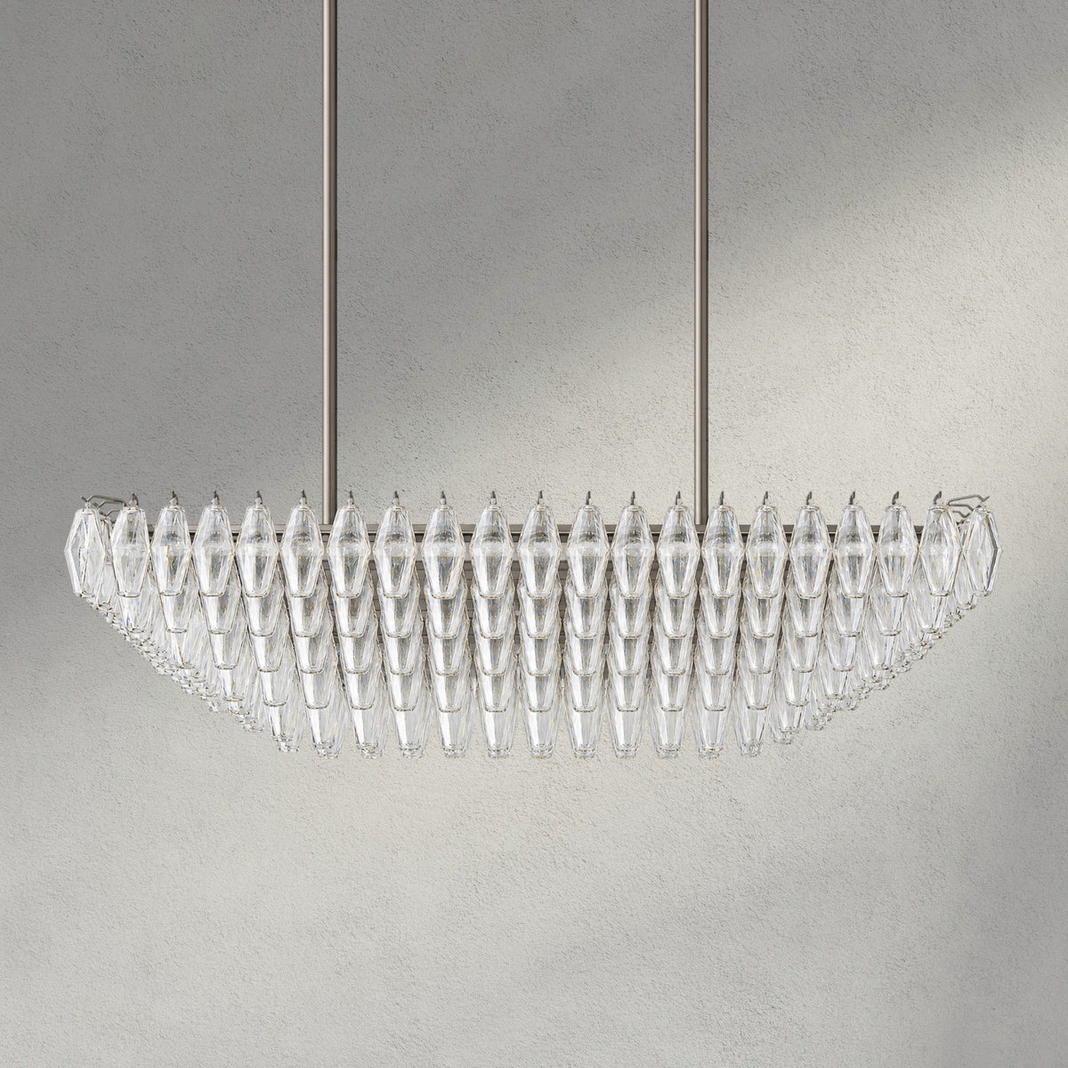 Ciyara Glass Tiered Rectangular Chandelier