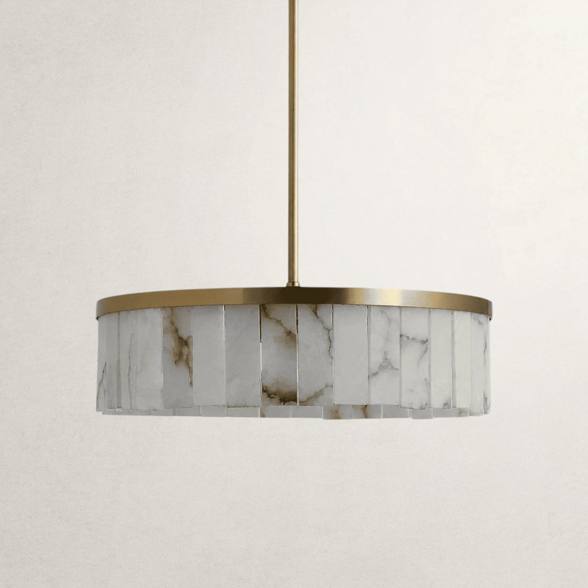 Wondham Alabaster Tile Round Chandelier