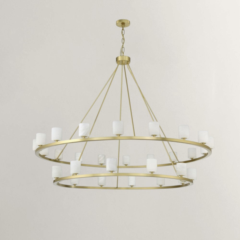 Aviora Double Ring Alabaster Chandelier