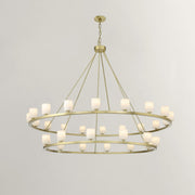 Aviora Double Ring Alabaster Chandelier