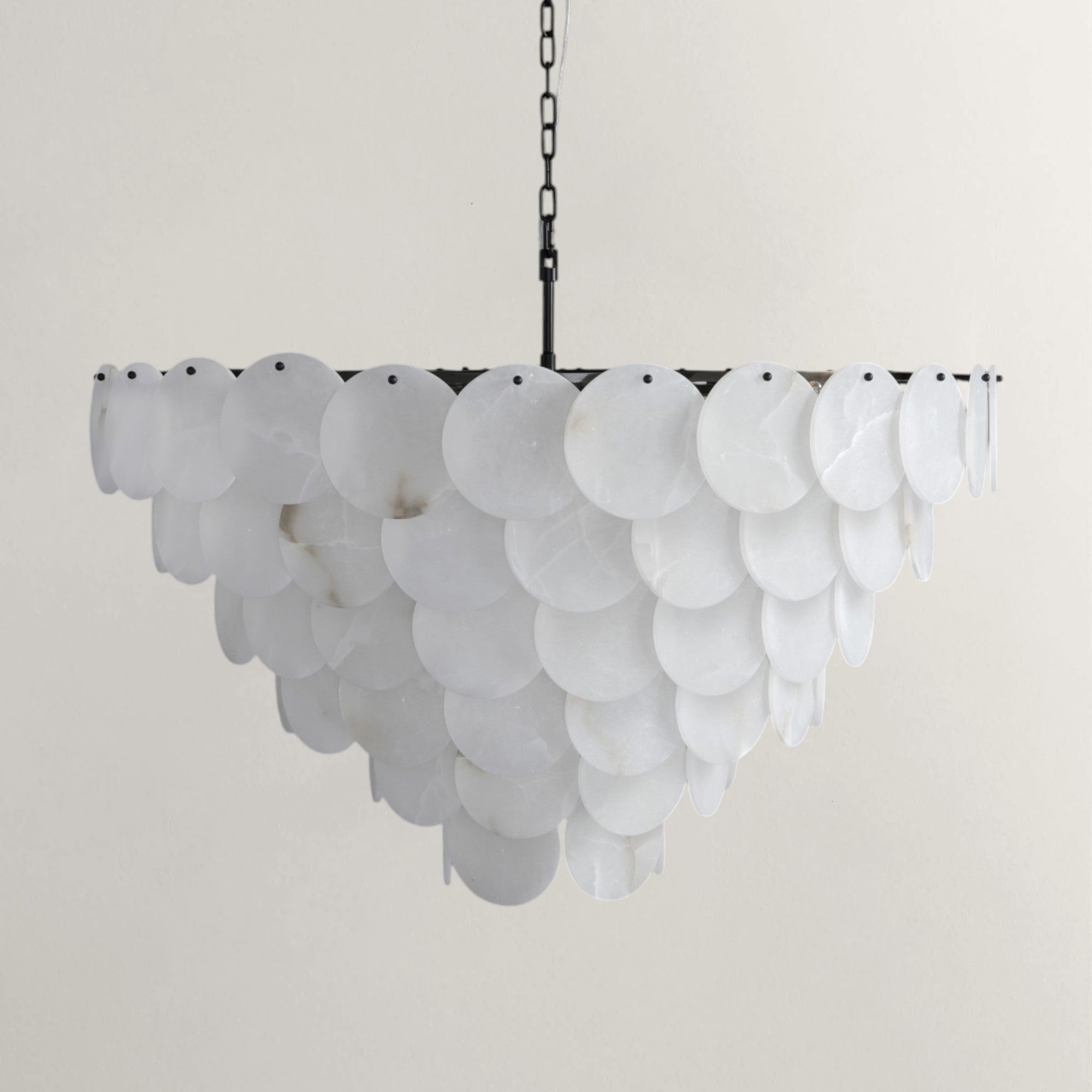 Alabaster Shell Brass Chandelier