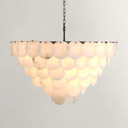 Alabaster Shell Brass Chandelier