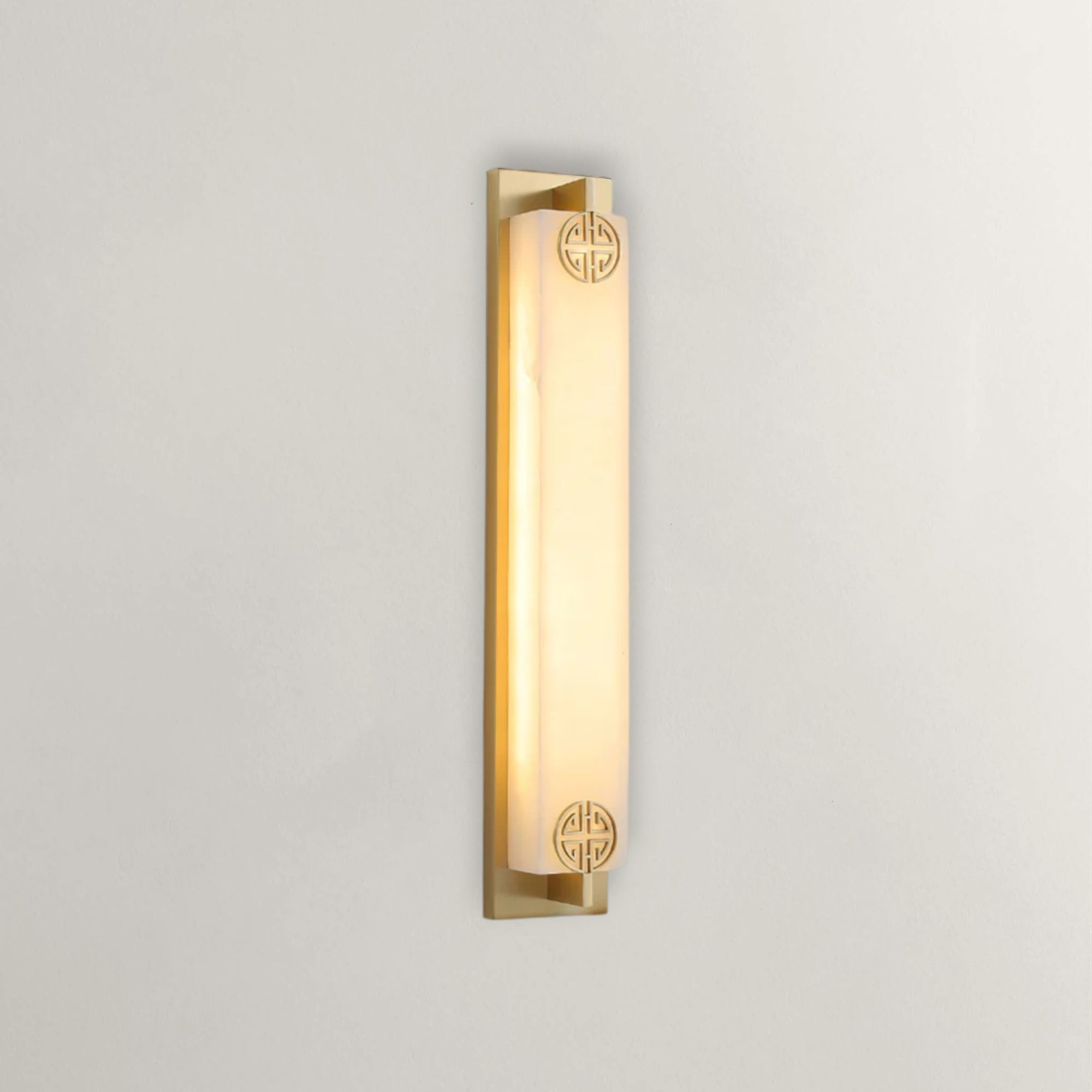 Imperial Motif Alabaster Wall Sconce