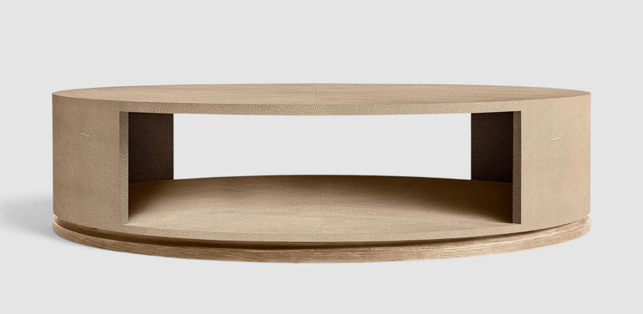 Linea Shagreen Round Open Coffee Table