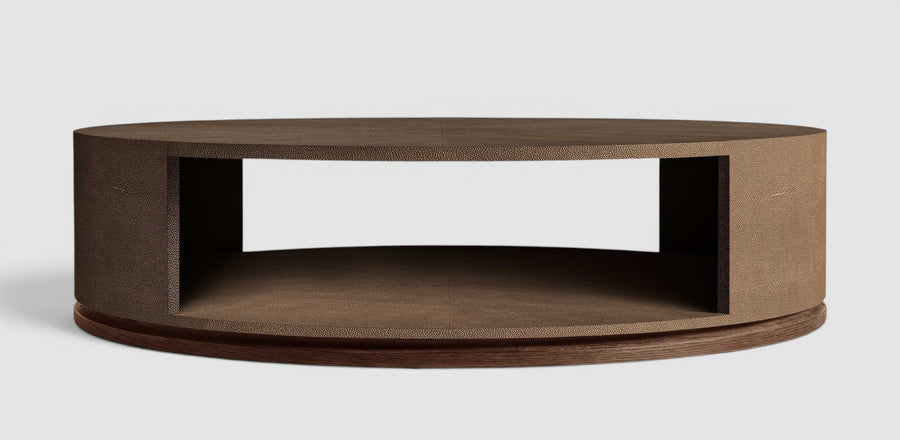 Linea Shagreen Round Open Coffee Table