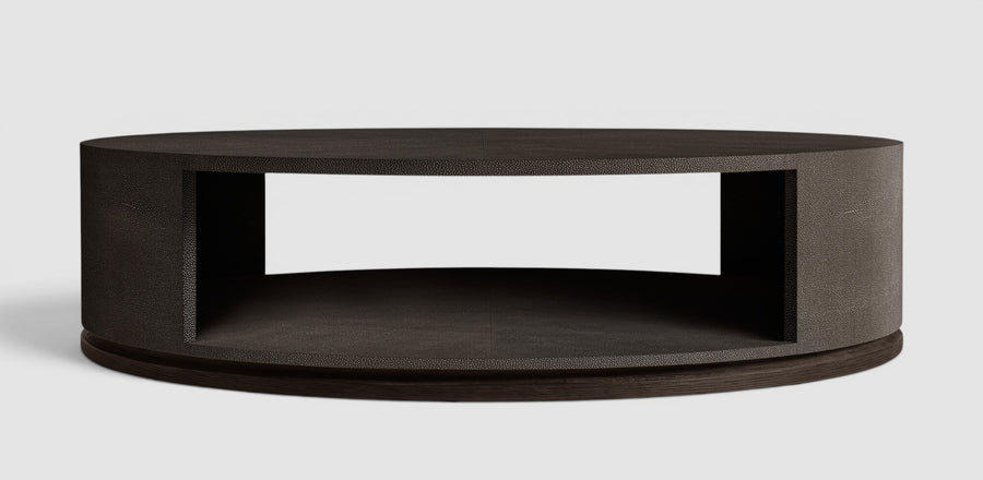 Linea Shagreen Round Open Coffee Table