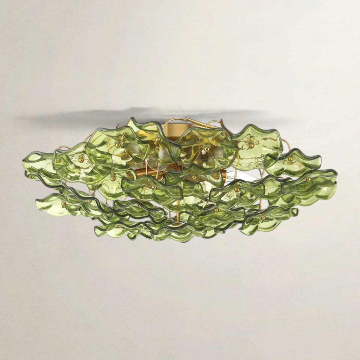 Esmay Sputnik Floral Glass Semi Flush Mount