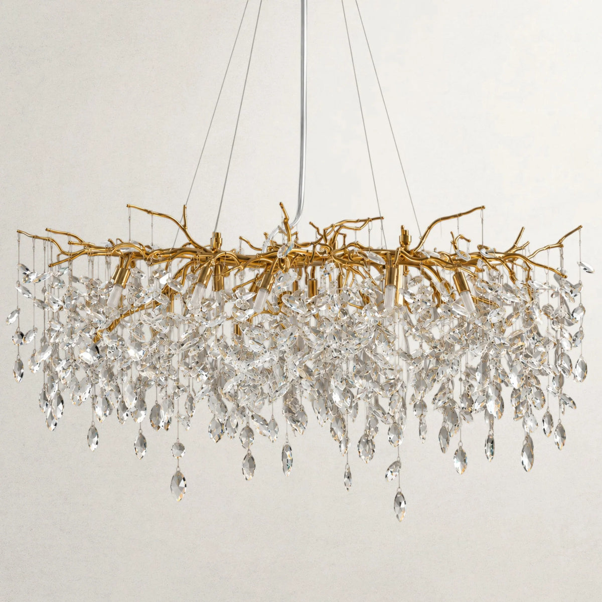 Crystal Leaf Branch Chandelier