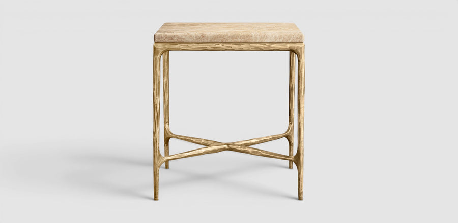 Thadius Marble Square Bedside Table