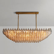 Ciyara Clear Glass Tiered Rectangular Chandelier