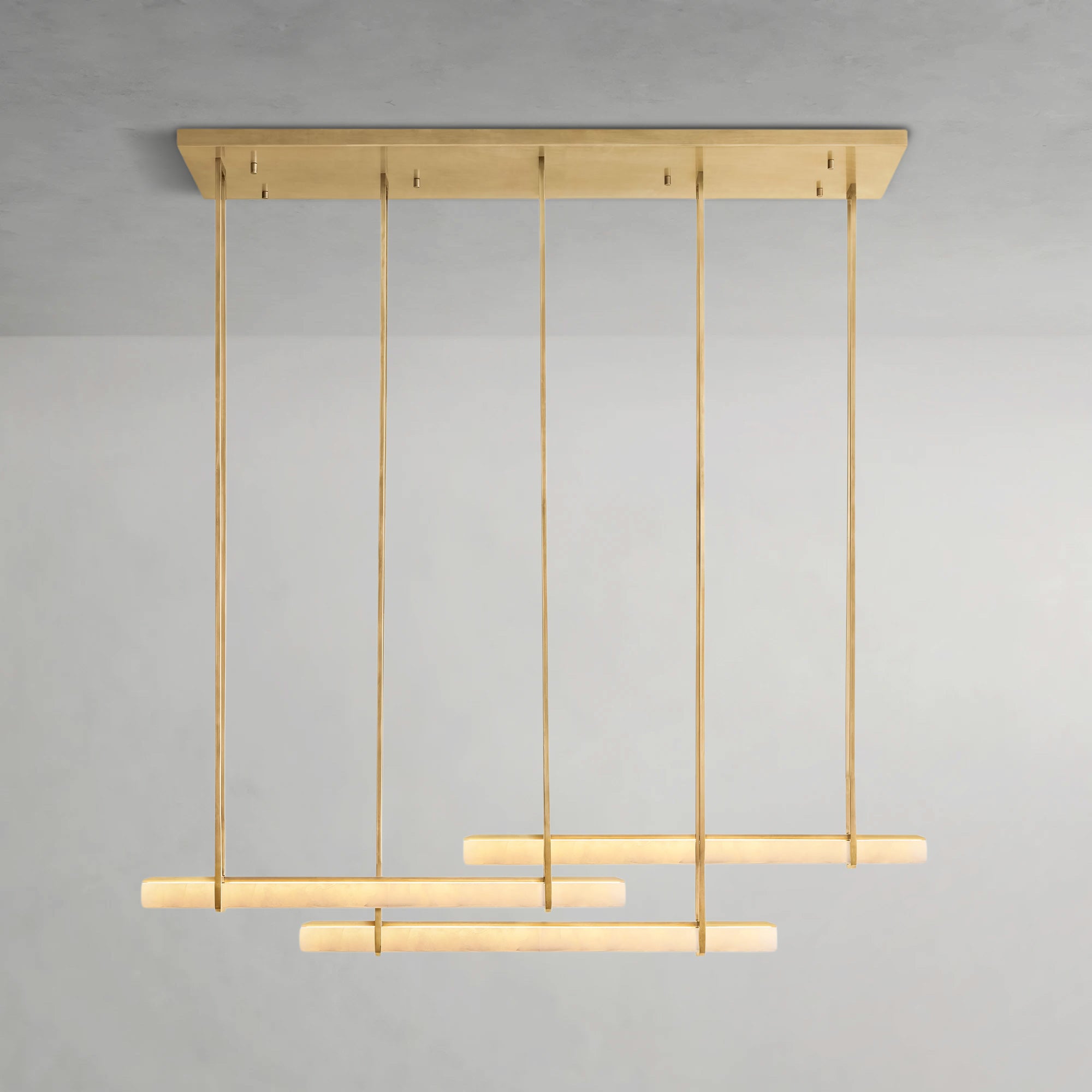 Auduben Alabaster Triple Bar Linear Chandelier