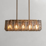 Grid-shaped Clear Glass Rectangular Chandelier