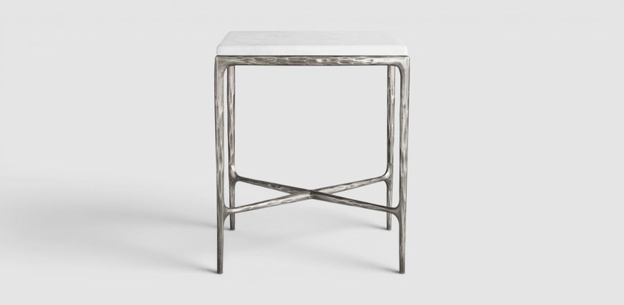 Thadius Marble Square Bedside Table