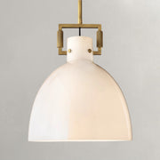 Mechanician Milk Glass Cloche Pendant