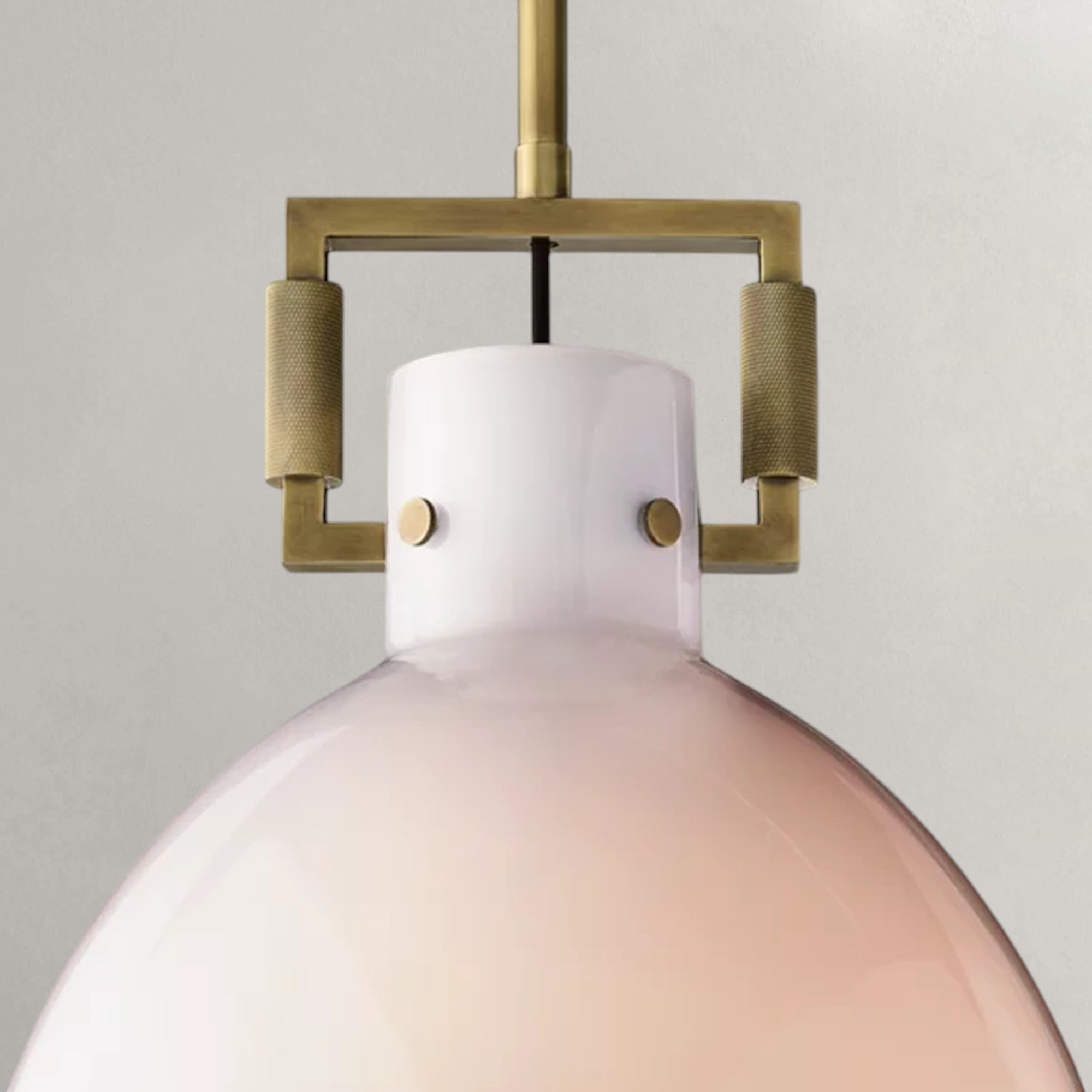 Mechanician Milk Glass Cloche Pendant