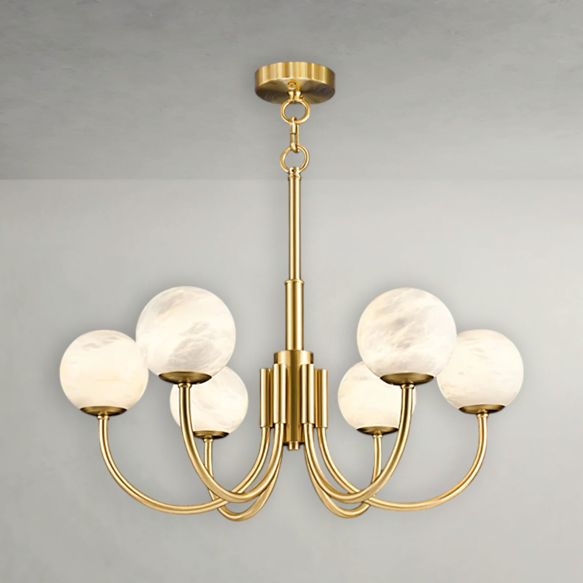 Velmora Alabaster Globe Chandelier
