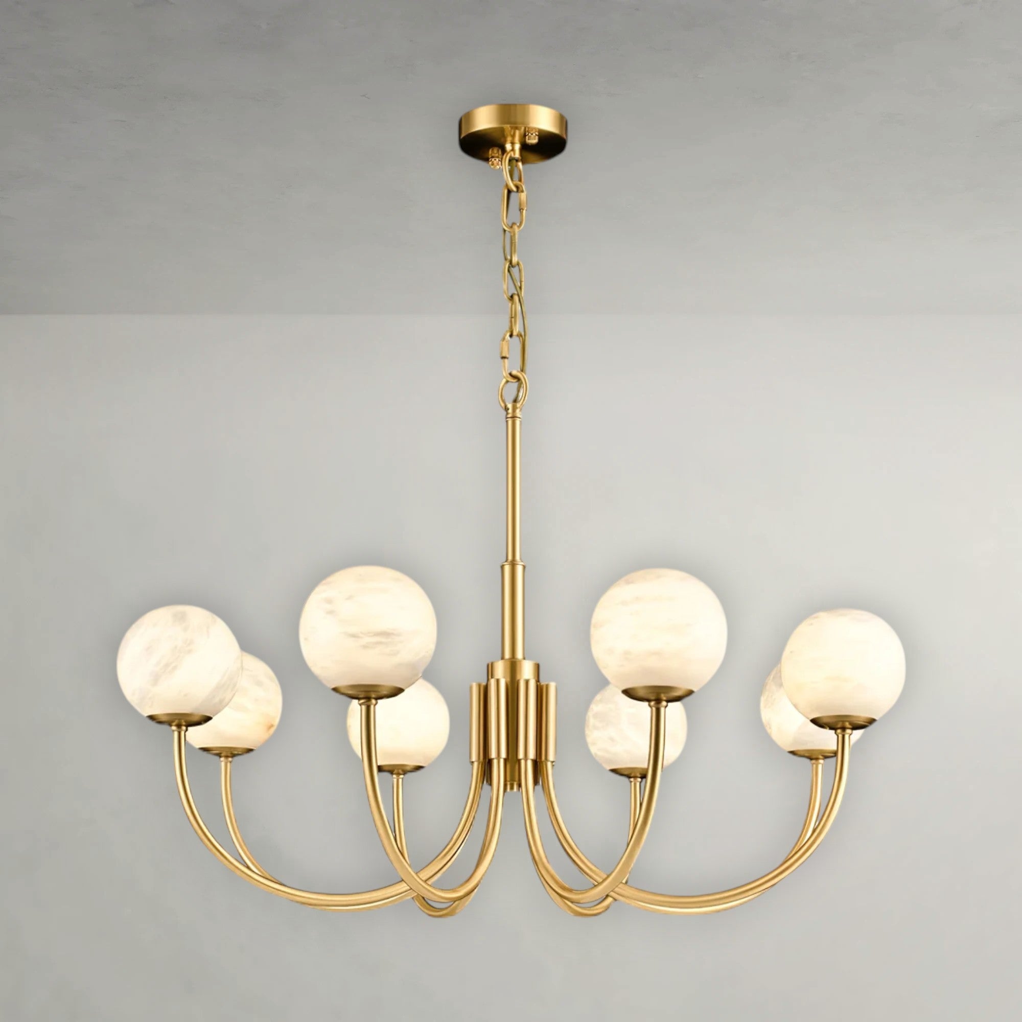 Velmora Alabaster Globe Chandelier