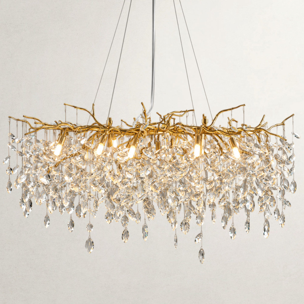 Crystal Leaf Branch Chandelier