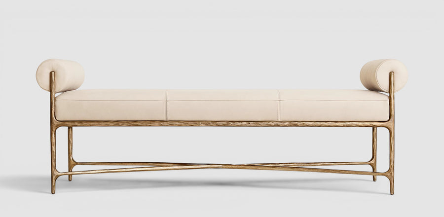 Thadius Fabric Double-Bolster End-of-Bed Bench