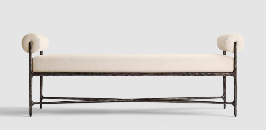 Thadius Fabric Double-Bolster End-of-Bed Bench