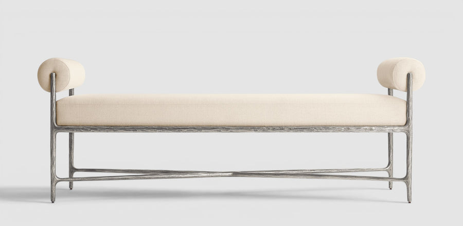 Thadius Fabric Double-Bolster End-of-Bed Bench