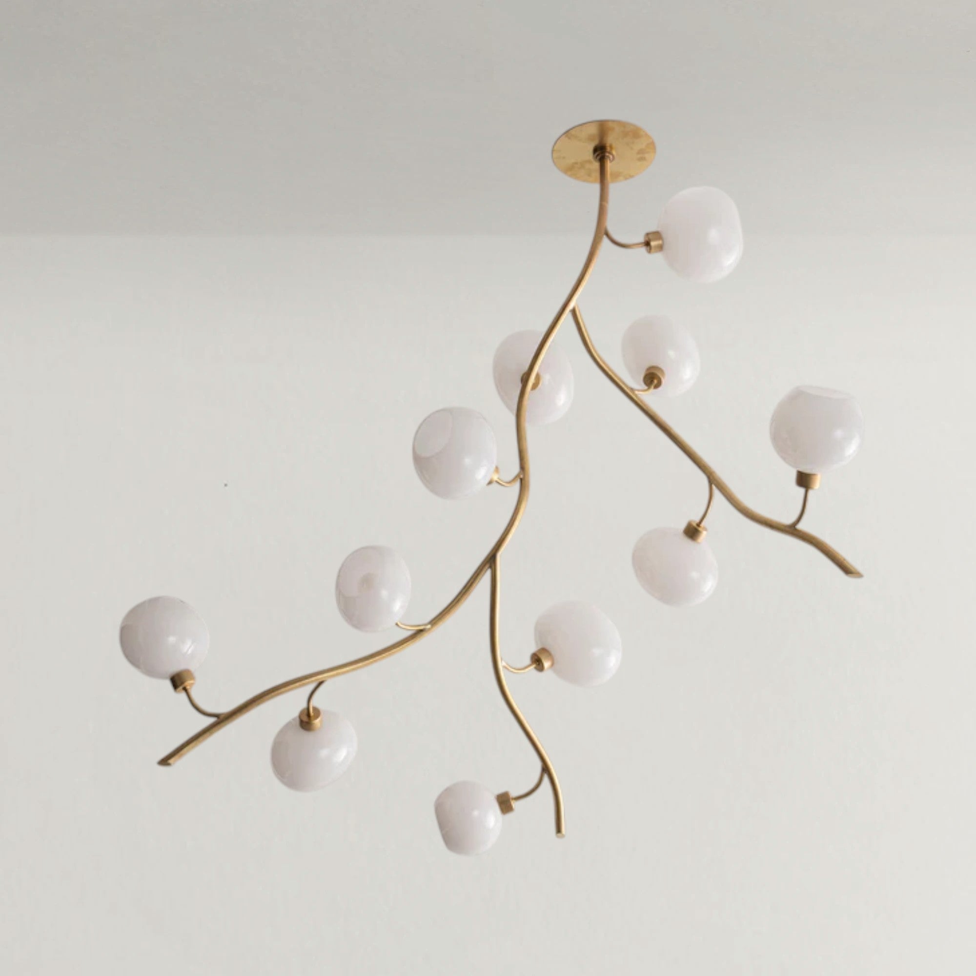 Bough Vertical Branches Glass Globe Chandelier