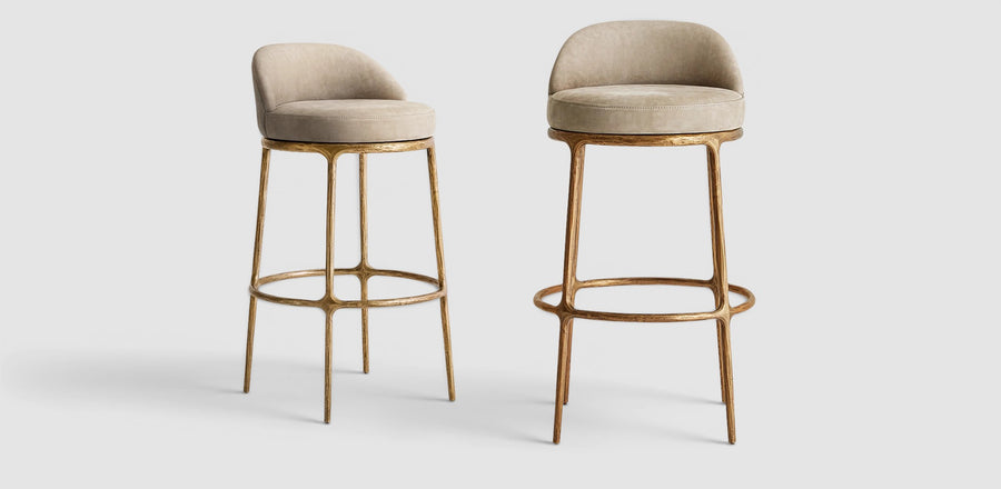 Thadius Leather Swivel Bar & Counter Stool