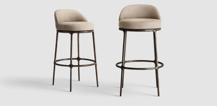 Thadius Leather Swivel Bar & Counter Stool