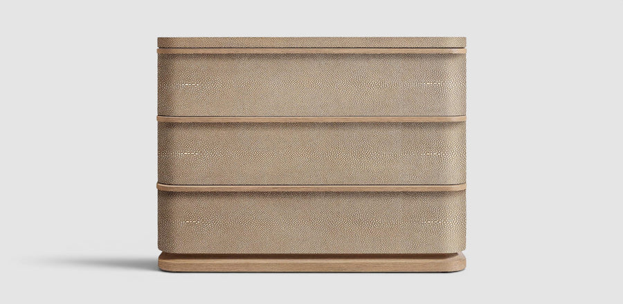 Linea Shagreen Closed Nightstand