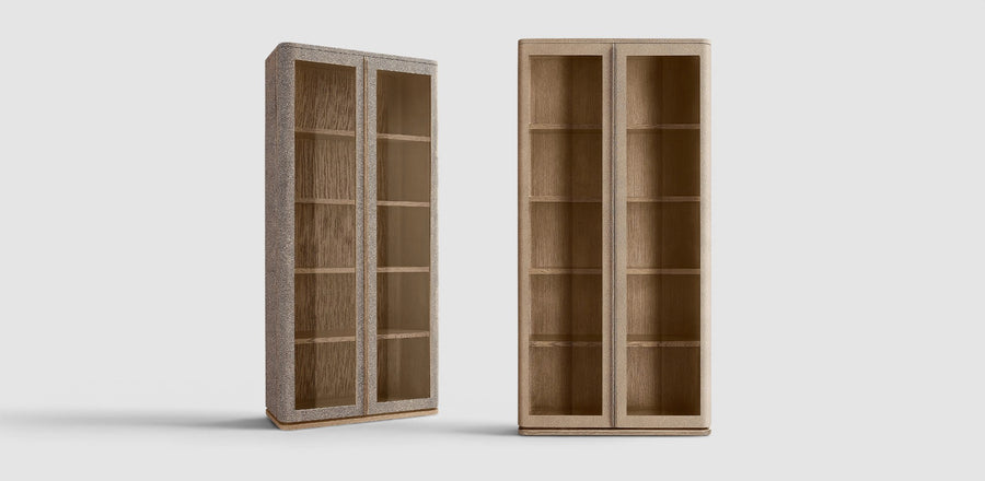 Linea Shagreen Glass Cabinet