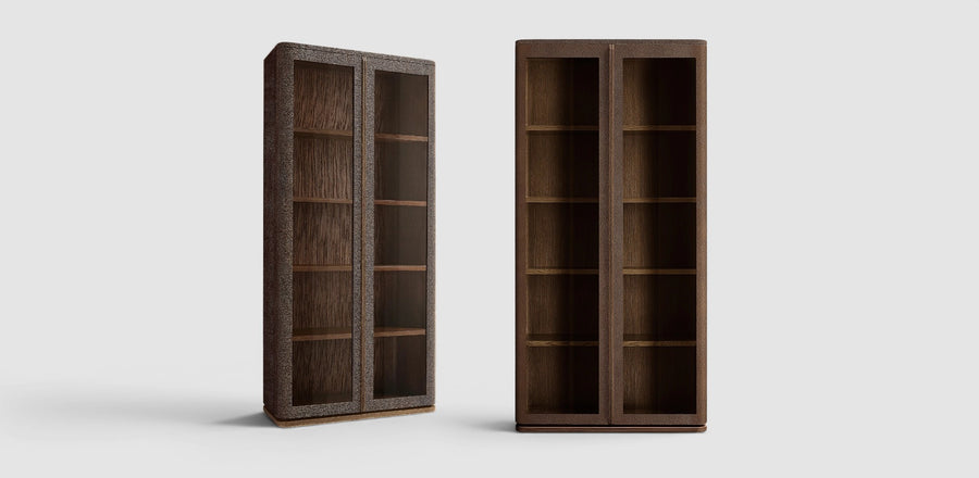 Linea Shagreen Glass Cabinet