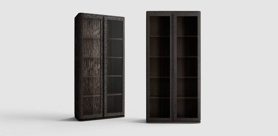 Linea Shagreen Glass Cabinet