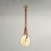 Virelli Leather Ring Alabaster Pendant