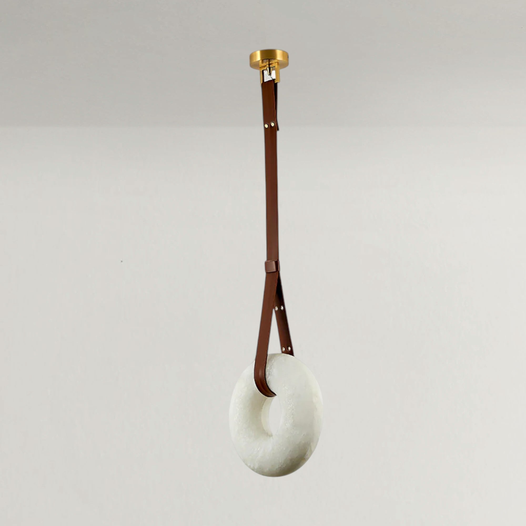 Virelli Leather Ring Alabaster Pendant