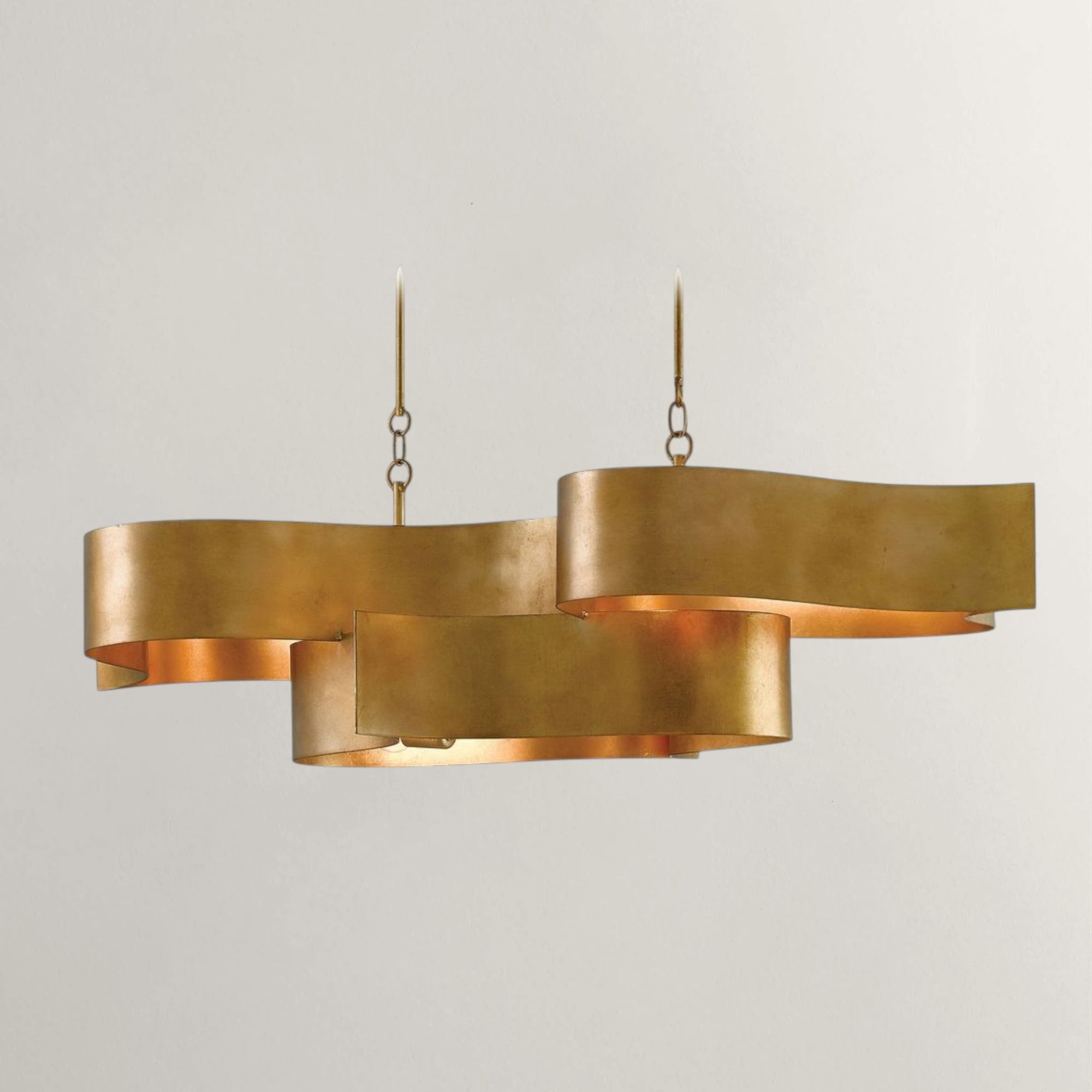 Metal Lotus Linear Chandelier