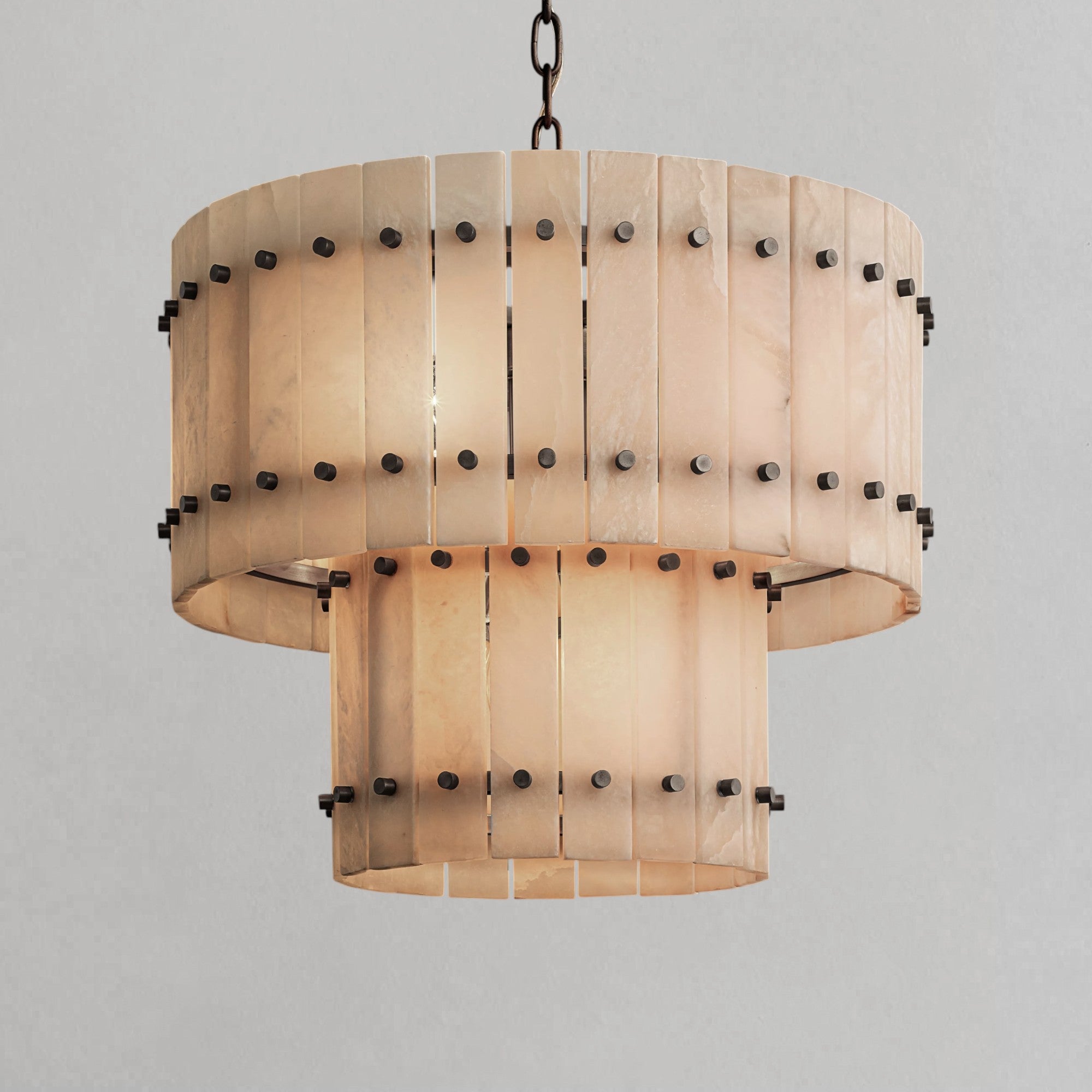 San Marcon Alabaster Round Tiered Chandelier