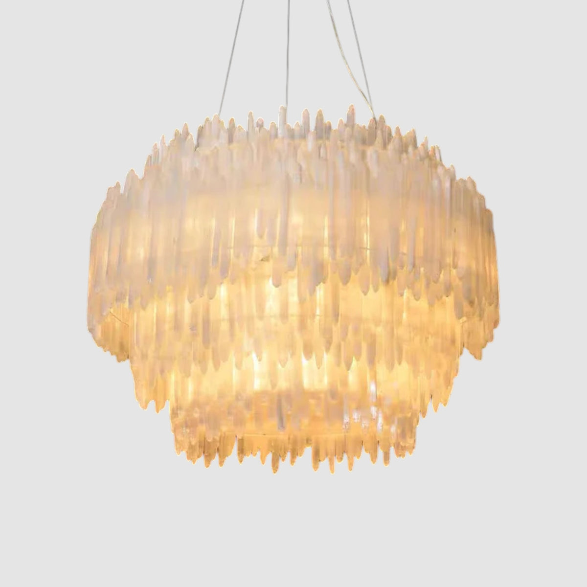 Crystalline Gypsum Layer Round Chandelier